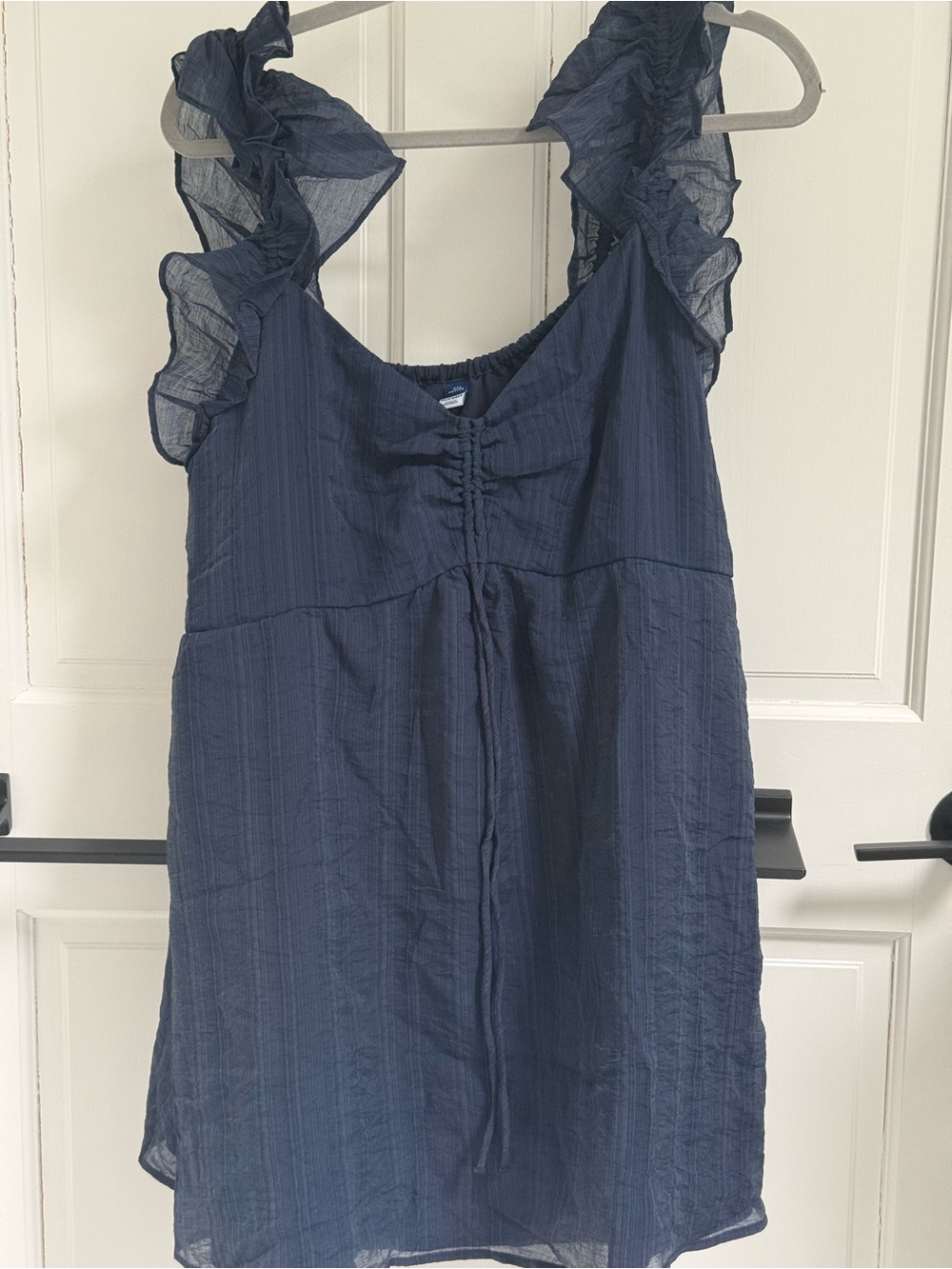 Navy Ruffle Strap Sundress